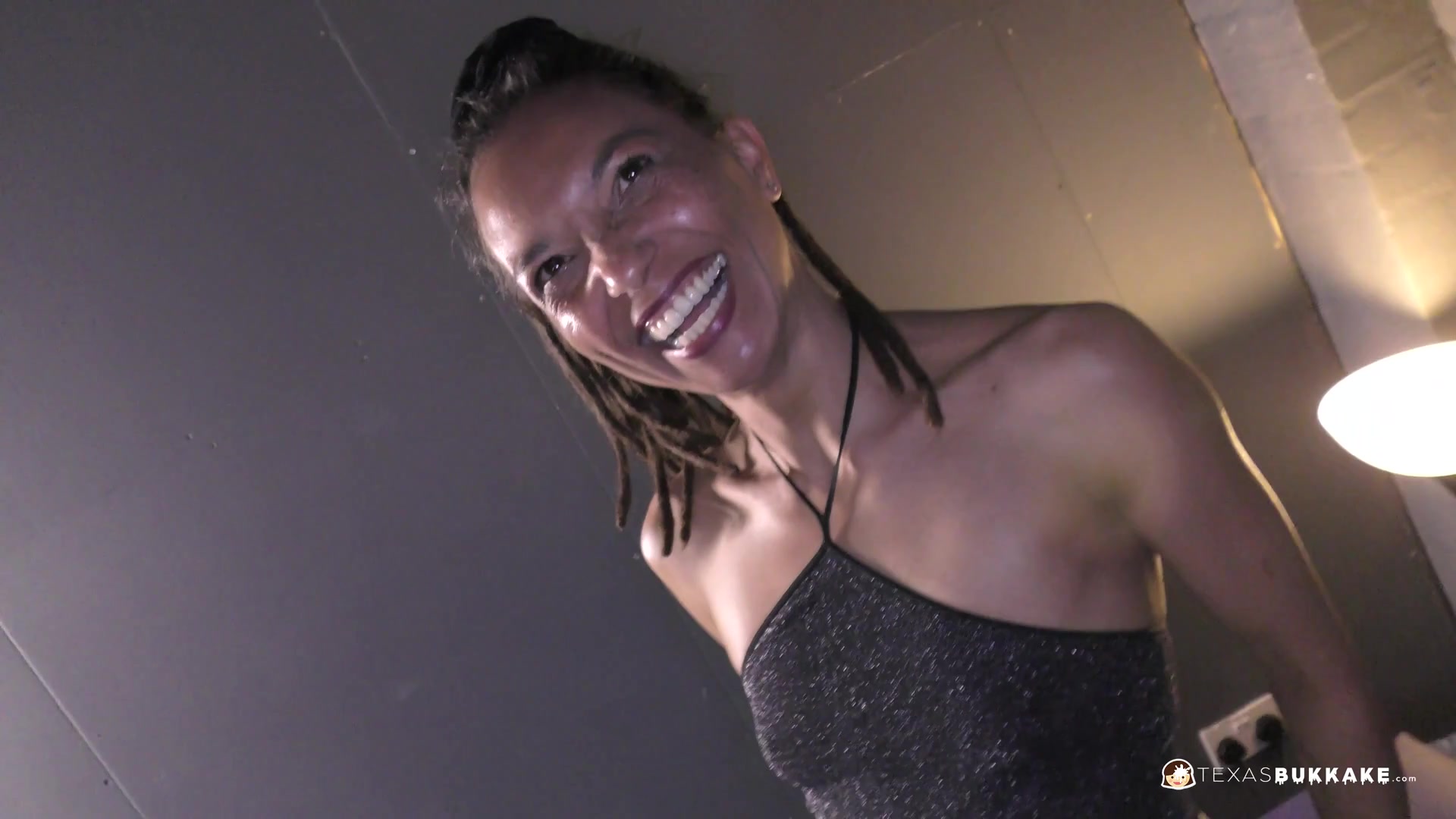 Ebony MILF first ever gangbang